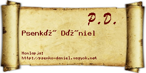 Psenkó Dániel névjegykártya